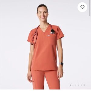 Figs Catarina One-Pocket Scrub Top XL- Clay